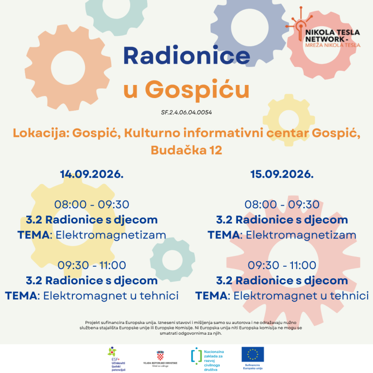 Radionice u Gospiću 14.9. i 15.9